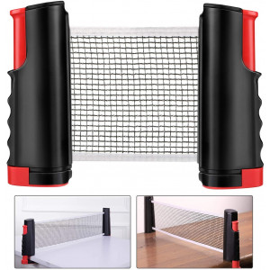Fostoy Ping Pong Nets, Table Tennis Nets Adjustable Retractable Net Ping Pong Replacement Net, Mobile Travel Holder - Adjustable Length 170 (max) x 14.5cm