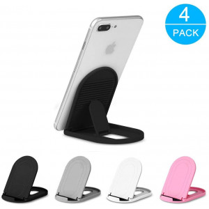 Cell Phone Stand 4Pack, Ama Forest Portable Foldable Desktop Cell Phone Holder Adjustable Universal Multi-Angle Cradle for Tablet iPad Mini iPhone X/xr/xs max Samsung Galaxy, Black, White, Pink