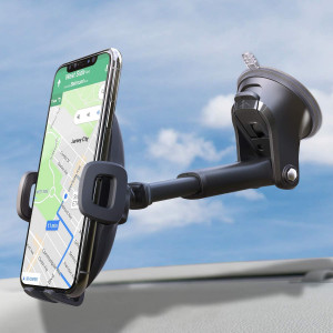 Suction Cup Phone Holder Windshield/Dashboard/Window, Universal Dashboard and Windshield Suction Cup Car Phone Mount with Strong Sticky Gel Pad,Compatible W/iPhone, Samsung andOther Smartphone