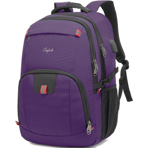 CAFELE Travel Laptop Backpack 17.3 inch,Extra Large School Backpack Bookbag Computer Rucksack with USB Charging Port,Water Resistant Backpacks for Business College Travel,Women Casual Daypack,Purple