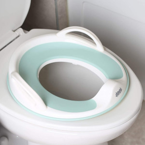 Potty Training Seat for Boys and Girls with Handles, Fits Round and Oval Toilets, Non-Slip with Splash Guard, Includes Free Storage Hook - Jool Baby