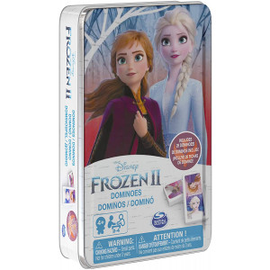 Spin Master Games Disney Frozen 2 Dominoes Game Set in Storage Tin, for Families and Kids Ages 4 and Up