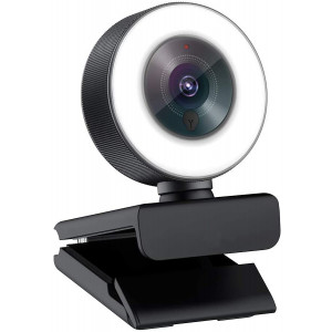 Angetube Streaming 1080P HD Webcam Built in Adjustable Ring Light and Mic. Advanced autofocus AF Web Camera for Google Meet Xbox Gamer Facebook YouTube Streamer