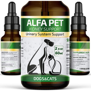 Alfa Pet UTI Treatment for Cats and Dogs - Kidney Remedy with Cranberry - Kidney Bladder Urinary Support - Relief Frequent Urination 2oz
