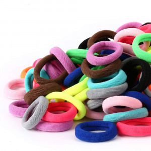 100PCS Baby Hair Ties, Toddler Hair Ties for Girls and Kids, Seamless Hair Bands, Elastic Ponytail Holders (Diameter 1 Inch and Assorted Colors) by Nspring