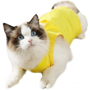 Coppthinktu Cat Recovery Suit for Abdominal Wounds or Skin Diseases, Breathable E-Collar Alternative for Cats and Dogs, After Surgery Wear Anti Licking Wounds