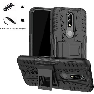 Nokia 4.2 case,LiuShan Shockproof Heavy Duty Combo Hybrid Rugged Dual Layer Grip Cover with Kickstand for Nokia 4.2 (2019) (Not fit Nokia 3.2) Smartphone (with 4in1 Packaged),Black