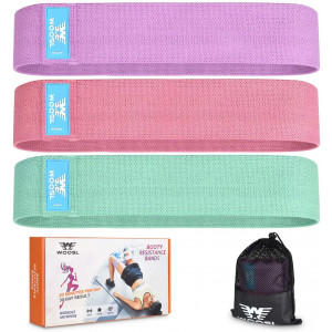 WOOSL Resistance Bands Loop Exercise Booty Bands - Non-Slip Design for Glute and Hip Exercise, 3 Resistance Levels Workout Bands for Yoga,Fitness and Pilates