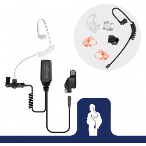 Radio Earpiece for Motorola XTS Series, EP1323QR Quick Release Hawk Lapel Mic, Police Surveillance Headset, Includes Exclusive Accessory Pack