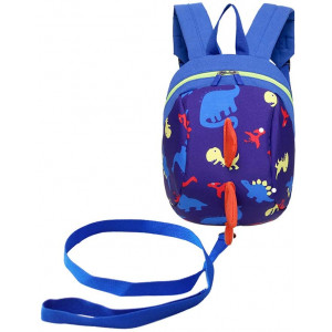Samloong Toddler Backpack with Leash Harness, Adorable Dinosaur Bag Blue