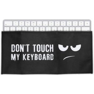 kwmobile Keyboard Cover Compatible with Apple Magic Keyboard - Protective Skin Computer Keyboard Dust Cover Case - Don't Touch My Keyboard White/Black