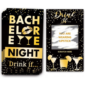 Bachelorette Party Drinking Games - Drink If Games Scratch Off Cards - Perfect for Girls Night Out Activity,Bridal Showers,Bridal Parties,Wedding Showers,Engagement and Birthday Party - 40 Sheets