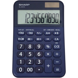 Sharp EL-M335 10-Digit Extra Large Desktop Calculator with Currency Conversion Functions, Tax, Percent and Backspace Keys, and a Large Angled LCD Display, Perfect for Home or Office Use