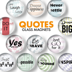 Glass Inspirational Magnets for Fridge - Funny Refrigerator Magnets - Decorative Magnets for Whiteboard - Locker Magnets for Boys and Girls - Cute Fridge Magnets for Classroom and Office