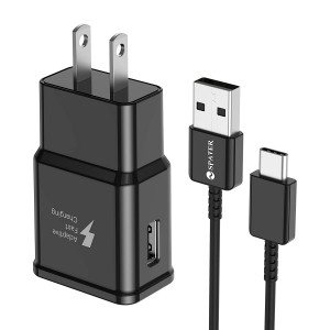 Spater Adaptive Fast Charging Wall Charger Kit Set with USB-C Cable, Compatible with Samsung Galaxy S10/ S8/ S9 + Note8/ Note9