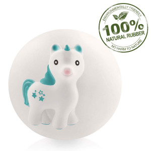 Natural Rubber Sensory Ball for Babies  Sealed Hole, Textured for Teething and Sensory Play, BPA Free, PVC Free, Hole Free Sensory Ball for Babies, Easy to Clean - Mira The Unicorn