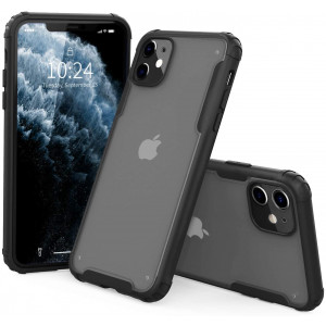 I STRIVE Heavy Duty Military Grade  iPhone 11 Case -Matte Translucent - Phone Armor - Shock/Shatterproof - Slim - Hybrid Materials - Wireless Charging - Compatible with iPhone 11 6.1" (Black)