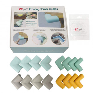 ZC GEL Corner Protectors(16 Pack)- Baby Proofing Corner Guards with Odorless, Durable,Strong Stickiness,Removable and Reusable Pre-Taped Bumper Guards for Furniture, Sharp Corner Cushions