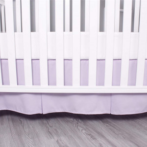 Belsden Crib Skirt with Durable Woven Platform for Boy and Girl, Pleated Design, Split Corners Crib Dust Ruffle for Easy Fitting on Standard Crib Bed, 14 inches (36cm) Length Drop, Light Purple Color