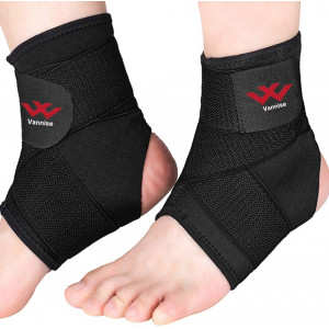 Ankle Brace, 2PCS Breathable and Strong Ankle Support for Sprained Ankle, Stabiling Ligaments, Prevent Re-Injury, Compression Ankle Support Brace with Adjustable Wrap (M)