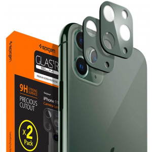 Spigen Camera Lens Screen Protector [2 Pack] designed for Apple iPhone 11 Pro / iPhone 11 Pro Max - Midnight Green