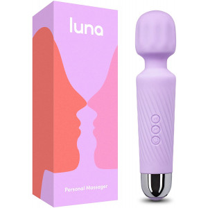Rechargeable Personal Wand Massager - 20 Patterns and 8 Speeds - Travel Bag and Manual Included - Perfect for Muscle Tension, Back, Neck Relief, Soreness, Recovery - Lavender