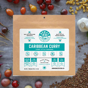 Caribbean Curry - Plant Based, Protein Packed, Nutritious dehydrated Meal for Camping, Travel, Adventure on The go (4 oz)