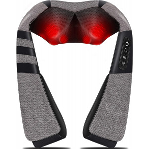 Massagers for Neck and Back Pain Relief,Shiatsu Shoulder Massager with Heat,Electric Cervical Massage Pillow with 8 Deep Tissue Massage Nodes for Waist,Foot,Legs,Body Muscle,Great Gifts for Men/Women
