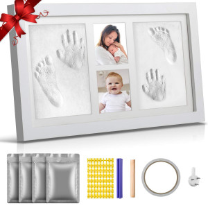 Newborn Baby Handprint and Footprint Picture Frame Kit,Baby Footprint kit, Perfect for Baby Boy Gifts, and Pets, Baby Shower Gifts, Newborn Baby Keepsake Frames,Baby Birthday Gift,Best New Mom Gift.