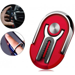 Cell Phone Ring Holder Stand, 3 in 1 MR. YLLS Universal Air Vent Car Phone Mount and Finger Grip Ring Kickstand, 360Rotation and 90Flip(Red)
