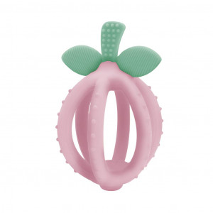 Itzy Ritzy Teething Ball and Training Toothbrush - Silicone, BPA-Free Bitzy Biter Lemon-Shaped Teething Ball Featuring Multiple Textures to Soothe Gums and an Easy-to-Hold Design, Pink Lemonade