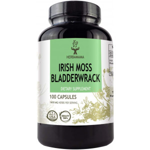 Irish Moss, Sea Moss and Bladderwrack 100 Capsules 1600 mg | Thyroid Support | Digestive Health | Immune Support | Anti-Inflammatory | Gluten-Free | Non-GMO
