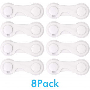 Cabinet Locks Child Proofing Safety 8 Pack Baby Cupboard Drawer Kitchen Safe Latchs with Strong Adhesive No tools and Drilling Required