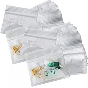 Pill Pouch Bags - (Pack of 400) 3" x 2.75" - BPA Free, Poly Bag Disposable Zipper Pills Baggies, Daily AM PM Travel Medicine Organizer Storage Pouches, Best Clear Reusable with Write-on Labels