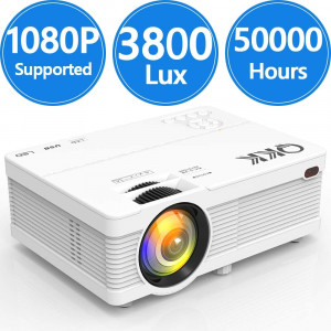 4500Lumens LCD Projector- Full HD 1080P Supported, Portable Mini Projector Compatible with HDMI, USB, AV, TF, VGA, Smartphones, TV Stick, PS4, DVD Player, Home Theater Entertainment