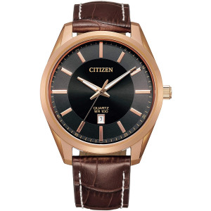 Citizen Men's Stainless Steel Quartz Leather Calfskin Strap, Brown, 20 Casual Watch (Model: BI1033-04E)