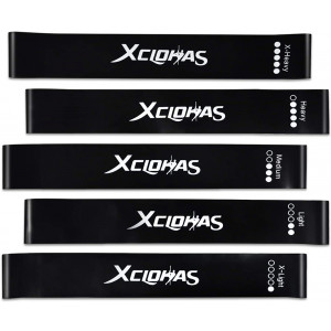 XCLOHAS Mini Loop Resistance Bands Set of 4/5 for Legs and Butt, High-end Natural Latex Exercise Loop Bands for Men Women Yoga Pilates Stretching Workout Home Fitness Training Gym Equipment 12" x 2"