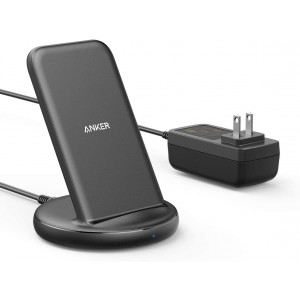 Anker Wireless Charger with Power Adapter, PowerWave II Stand, Qi-Certified 15W Max Fast Wireless Charging Stand for iPhone 11, 11 Pro, Xs, Xs Max, XR, X, 8, Galaxy S10 S9 S8, Note 10 Note 9 and More