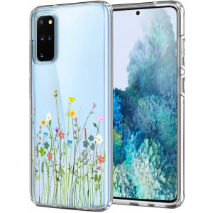 Unov Galaxy S20 Plus Case Clear with Design Soft TPU Shock Absorption Slim Embossed Floral Pattern Protective Back Cover for Galaxy S20 Plus 5G 6.7in (Flower Bouquet)
