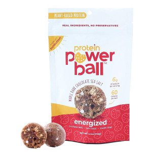 Protein Power Ball Healthy Snacks, Peanut Free, Gluten Free, Dairy Free, Soy Free, Vegan Snack Energy Bites | (Maple Dark Chocolate Sea Salt, 1 Pack)