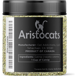 Aristocats Catnip Premium Blend Safe for Cats, Infused with Maximum Potency Your Kitty is Sure to Go Crazy for (1 Cup)