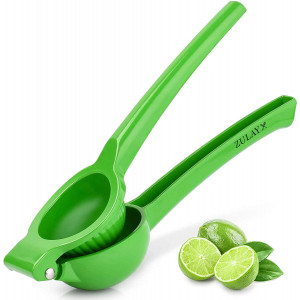 Zulay Premium Quality Metal Lemon Squeezer, Citrus Juicer, Manual Press for Extracting the Most Juice Possible - Lime Green