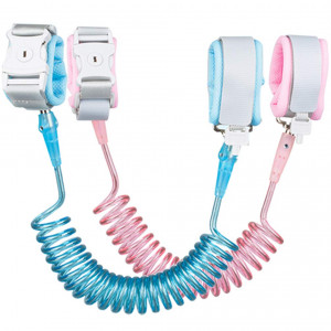 Anti Lost Wrist Link (8.2ft), Socub Toddler Leash Wrist for Kids Child Safety with Key Lock, 2 Pack, Pink and Blue