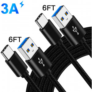 USB C Charger Cable Cord for Samsung S20 Plus Ultra A51 A71 A01 A21 A21S A41 A31 A11 5G A20S A30S M30 M21 M31 Galaxy Tab A 10.1 8.0 2019/10.5 2018/Tab S6 S3 S4 S5e,3A Fast Charging Power Wire 6FT+6FT