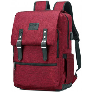 Vintage Backpack Anti Theft Laptop Backpack Men Women Business Travel Computer Backpack School College Bookbag Stylish Water Resistant Vintage Backpack with USB Port Fits 15.6 Inch Laptop