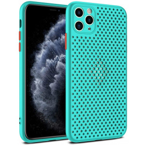 Heat Dissipation Phone Case, New Breathable Hollow Cellular Hole Heat Dissipation Case Full Back Camera Lens Protection Ultra Slim TPU Case Cover (Mint Green,iPhone 11 Pro Max)