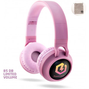 PowerLocus Buddy Wireless Bluetooth Headphones for Kids, Kid Headphone Over-Ear with LED Lights, with 10H Playtime, Wireless and Wired Headphone for Cell Phones,Tablets,PC,Laptop (N-Pink)
