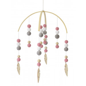 Baby Crib Mobiles Wooden Beads for Children Boys Girls Babies Bed Room Designer Colors to Match Nursery Delight (Z-Foliage)