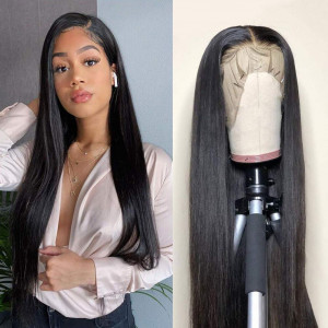 Lace Front Wigs Human Hair Pre Plucked 13x4 Brazilian Straight Human Hair Lace Front Wigs for Black Women 150% Density Natural Hairline Wigs (12 Inch, Straight 13x4 Wig)