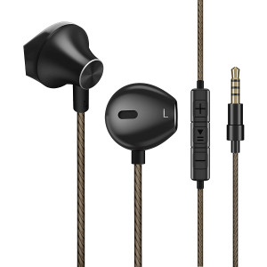 Earbuds Bass Earphones with Microphone Stereo in Ear Earbud Headphones with Mic and Volume Control Headset 3.5mm Plug Compatible Multiple Audio Devices 3.9 Ft Black